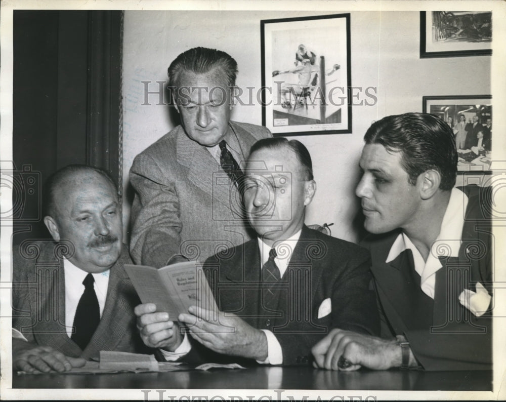 1941 Press Photo Buddy Baer, Ancil Hoffman, Thomas Morgan, Claude Owen,- Historic Images