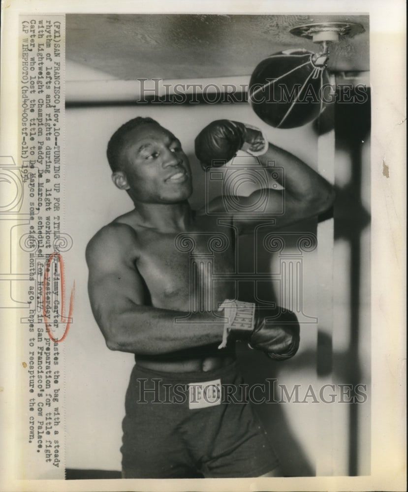 1954 Press Photo Jimmy Carter Boxer prepares for Lightweight Champ - sbs08664- Historic Images
