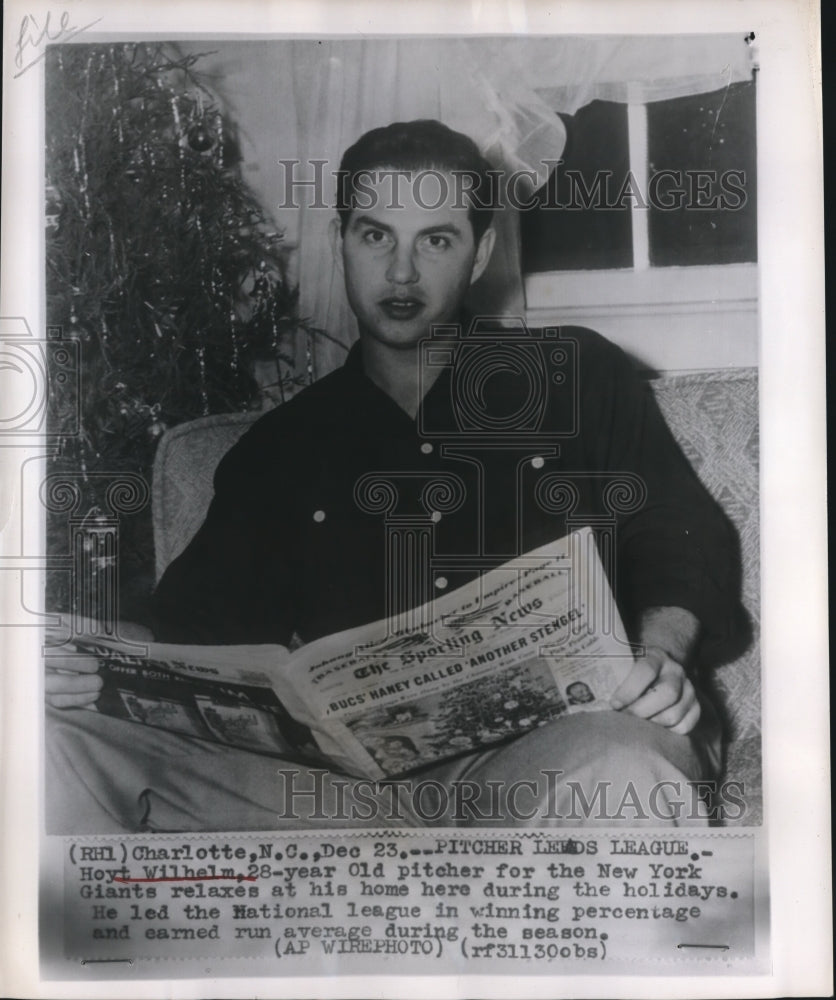 Press Photo Hoyt Wilhelm Pitcher for New York Giants - sbs08683 - Historic Images