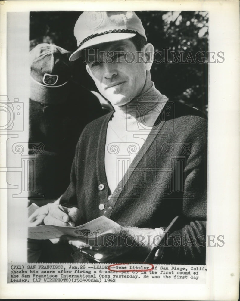 1962 Press Photo Gene Littler at San Francisco International Open - sbs08935- Historic Images