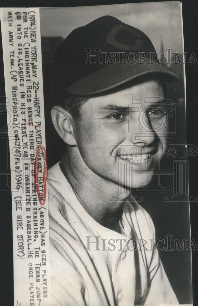 1946 Press Photo Grady Hatton Cincinnati Reds Baseball Player at Spring Training- Historic Images