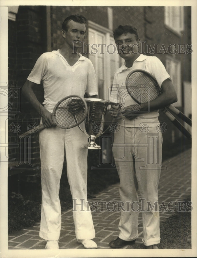1933 Press Photo Jack Tidball with Richard Murphy Tennis players Merion Cricket- Historic Images