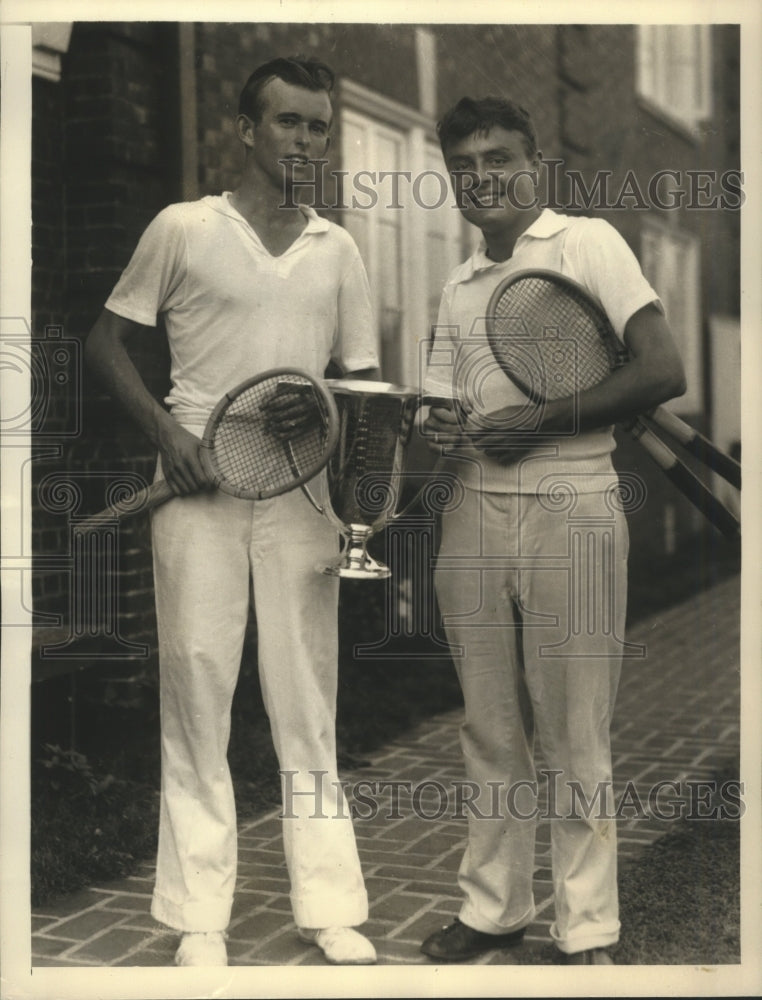 1933 Press Photo Jack Tidball with Richard Murphy Tennis players Merio ...