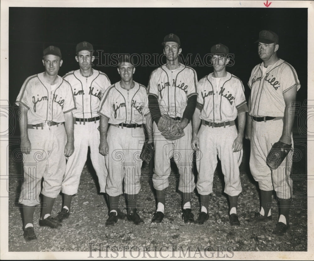 1953 Press Photo Jim Hill Brodini, Bubba Floyd, Ralph Lewis, Noel Barhill- Historic Images