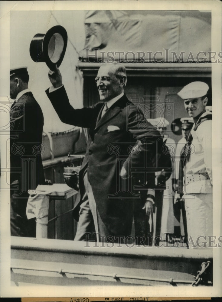 1943 Press Photo President Wilson heads to Peace conference in France-Historic Images