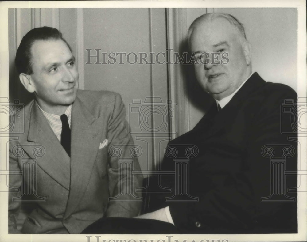 1939 Former President Herbert Hoover &amp; Werner Janssen composer - Historic Images