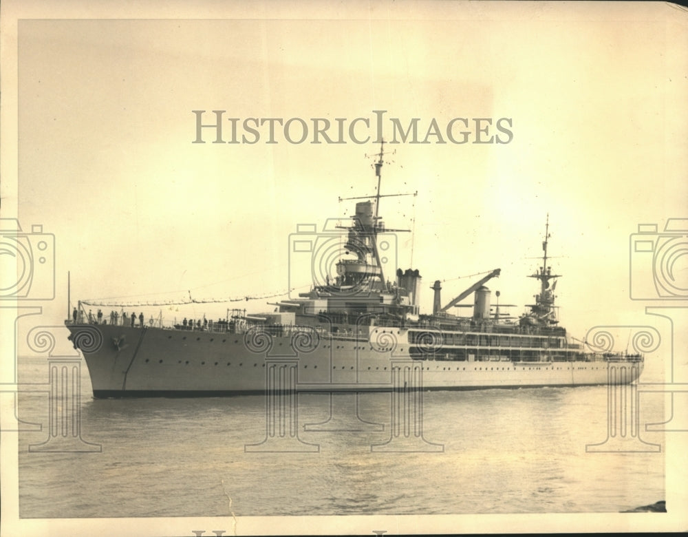 1933 Press Photo French training cruiser Jeanne D'Arc arriving in San Francisco-Historic Images