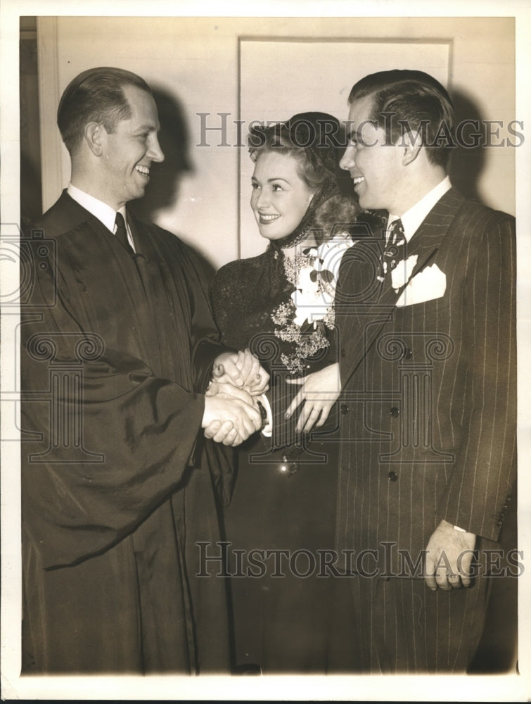 1941 Press Photo Rosemary Lane, Married to Hamilton B. Westmore by Rev. Mast - Historic Images