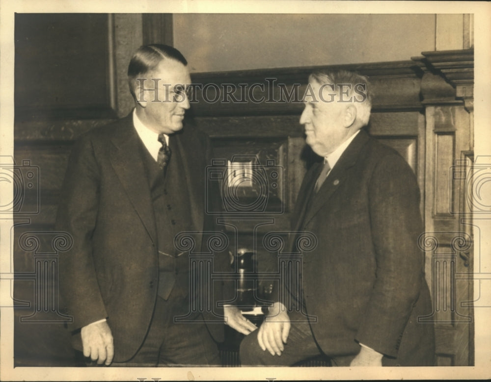 1932 Press Photo Gov Lawrence H.Judd &amp; E. Lawrecne Fell during PA visit - Historic Images