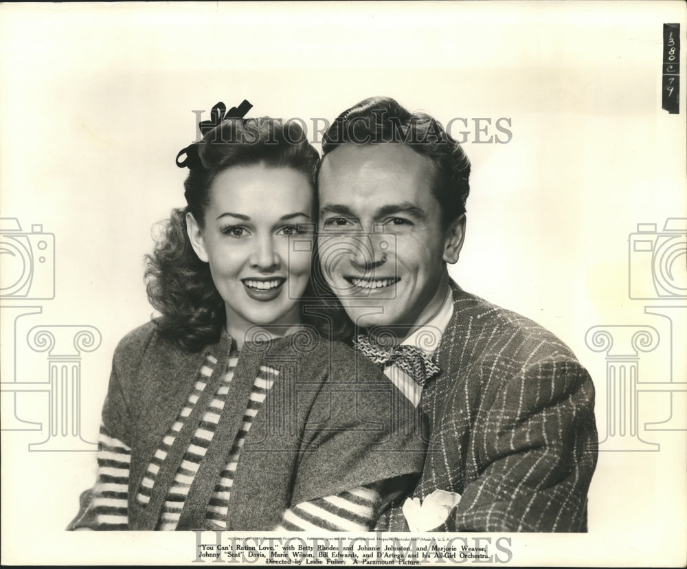 Press Photo Betty Rhodes &amp; Johnnie Johnston You Can&#39;t Ration Love - sbx03981-Historic Images