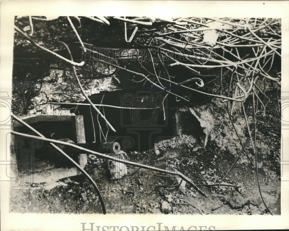 1941 Press Photo Maginot line Fortress in France damaged by German guns - Historic Images