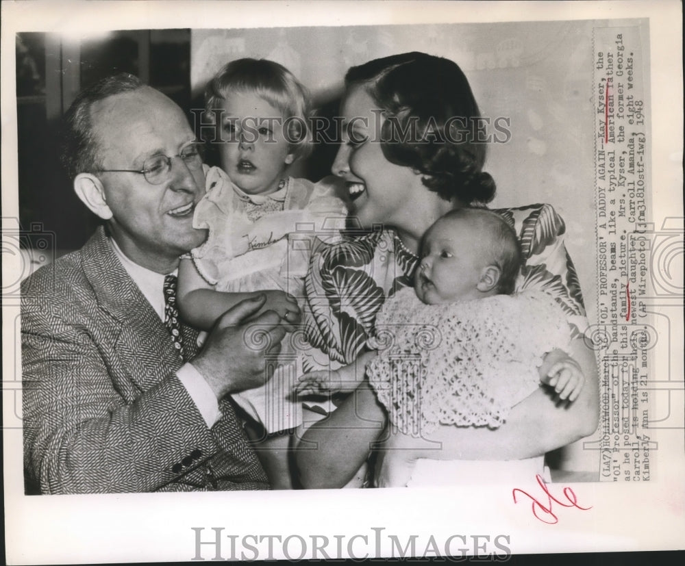 1948 Press Photo Kay Kyser , Mrs. Kyser and Carroll Amanda - Historic Images