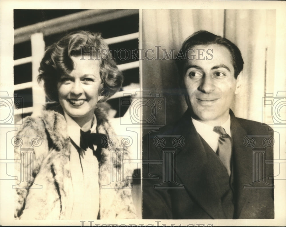 1934 Press Photo Margaret Sullavan &amp; Producer Jed Harris married - Historic Images