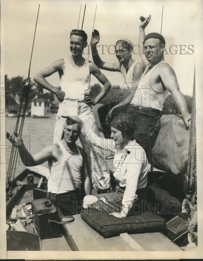 1939 Press Photo Carl Evans &amp; crew attempt world cruise on &quot;Swordfish&quot; schnooner - Historic Images