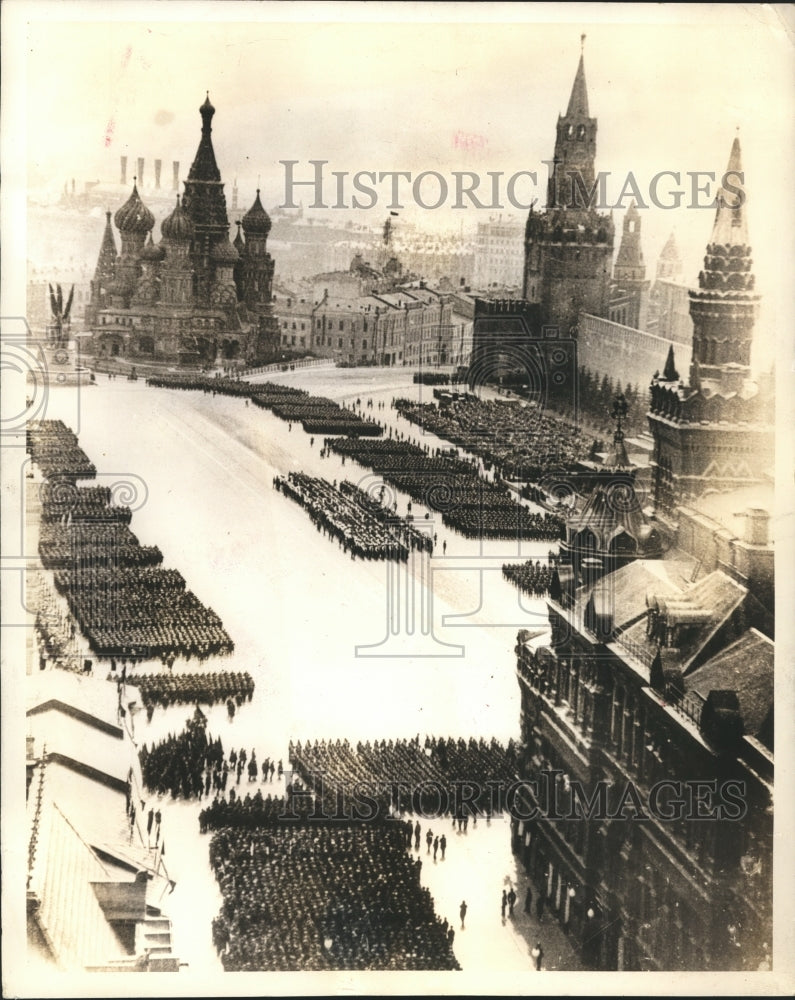 1937 Press Photo battalions parade during May Day celebration in Moscow - Historic Images