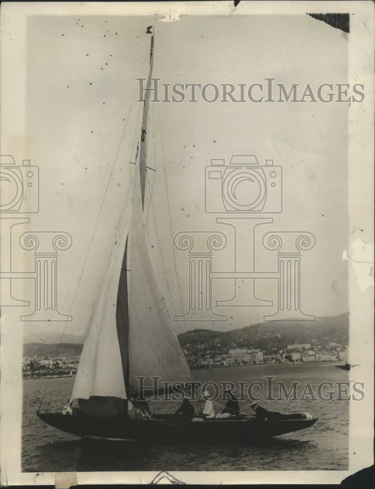 1956 King Christian X of Denmark sailing in regatta in Cannes France-Historic Images