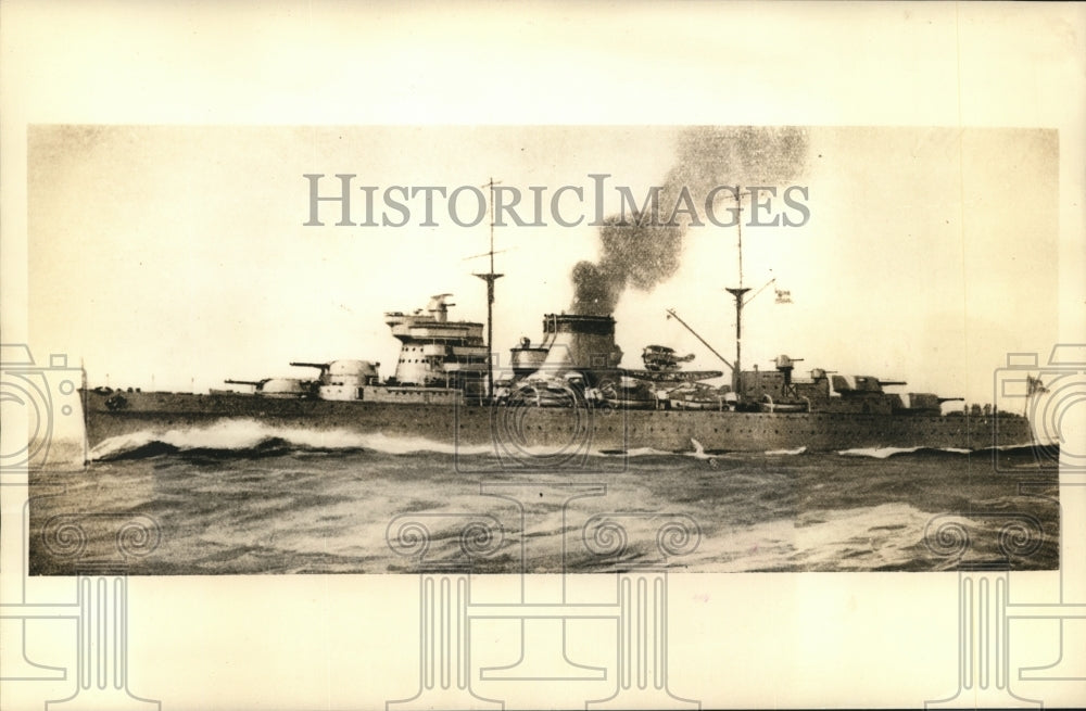 Press Photo Spanish Cruiser Canarias at the Mediterranean Sea - sbx09113-Historic Images