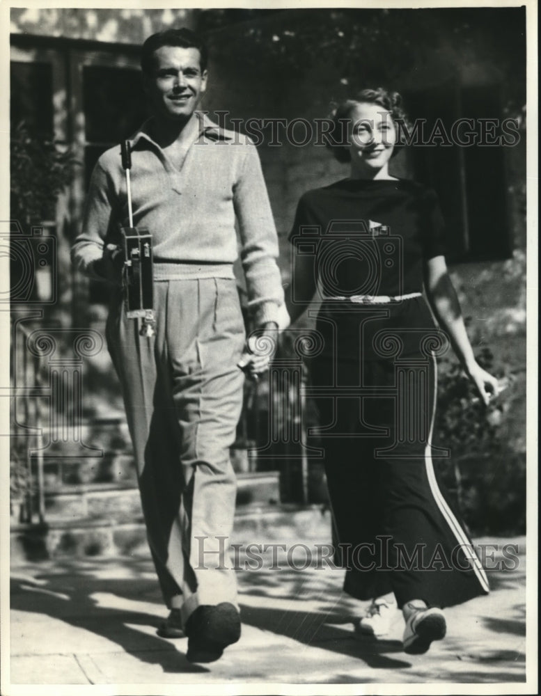 1936 Press Photo Henry Fonda With His wife Frances Seymour Brokaw in Hollywood-Historic Images