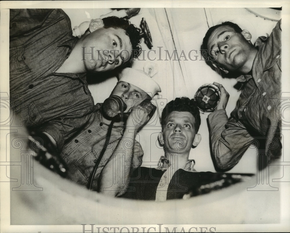 Men Inside Navy Rescue Vessel USS Ortolan in Lower Compartment-Historic Images