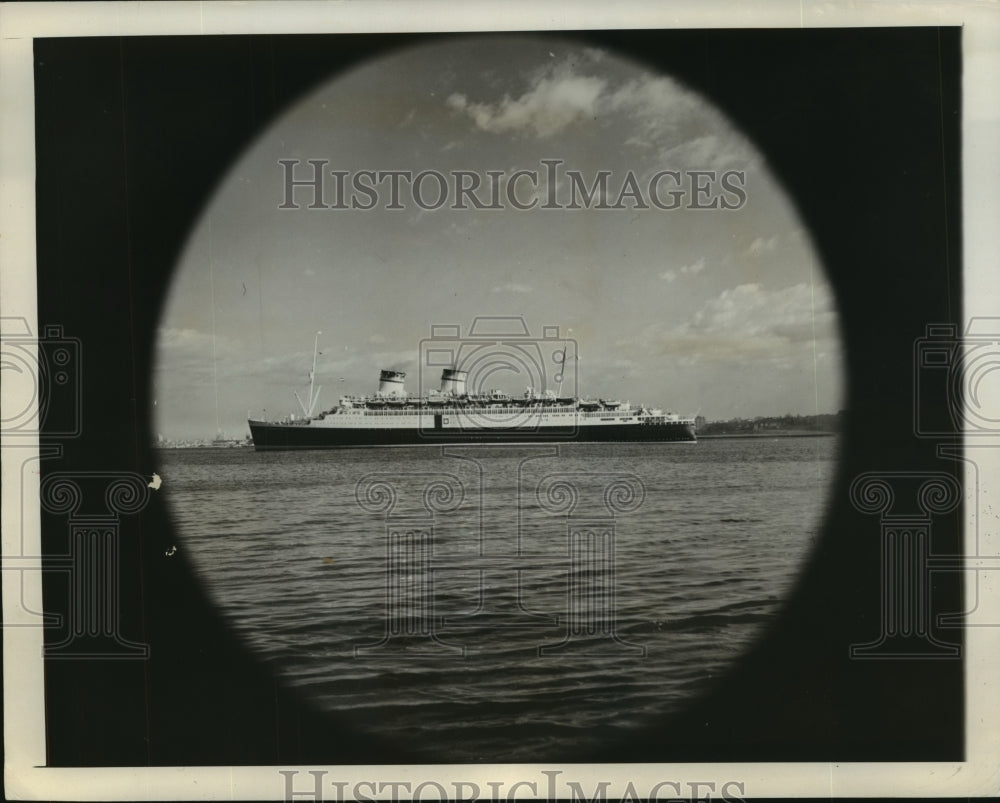 1939 Press Photo View of The Conte Di Savoia Taken Through a Porthole-Historic Images