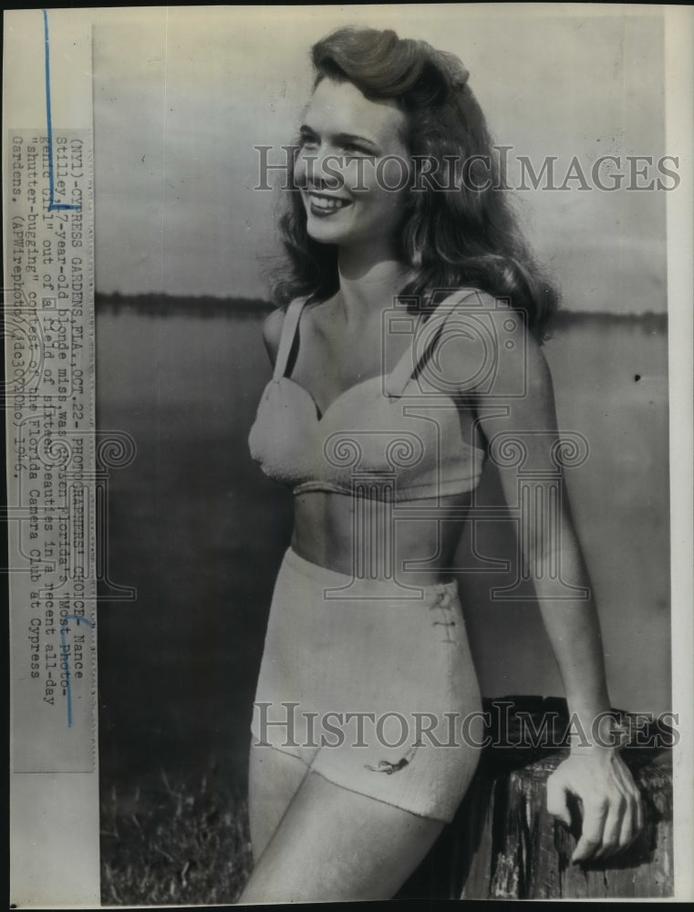 1946 Press Photo Nance Stilley named Florida&#39;s Most Photogenic Girl - sbx11765 - Historic Images