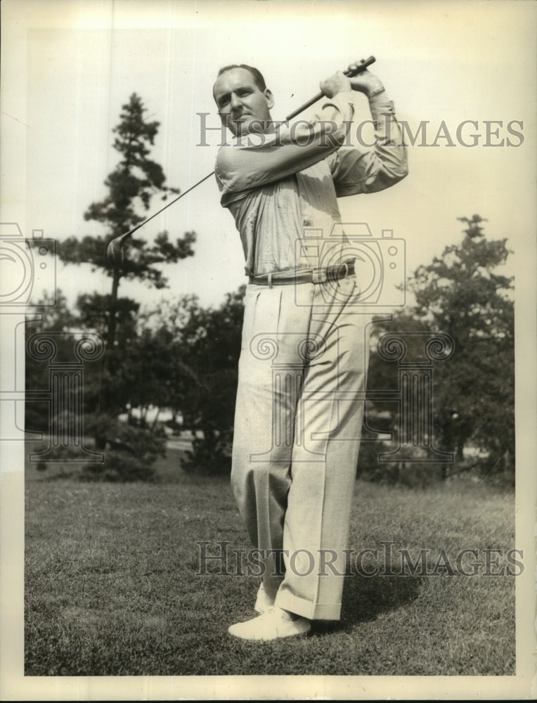 1938 Press Photo Cecil Ewing in final round of British Amateur Golf Championship-Historic Images