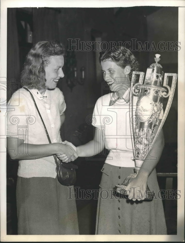 Betty Jameson Congratulates Miss Dorothy Kirby in Golf Champion-Historic Images