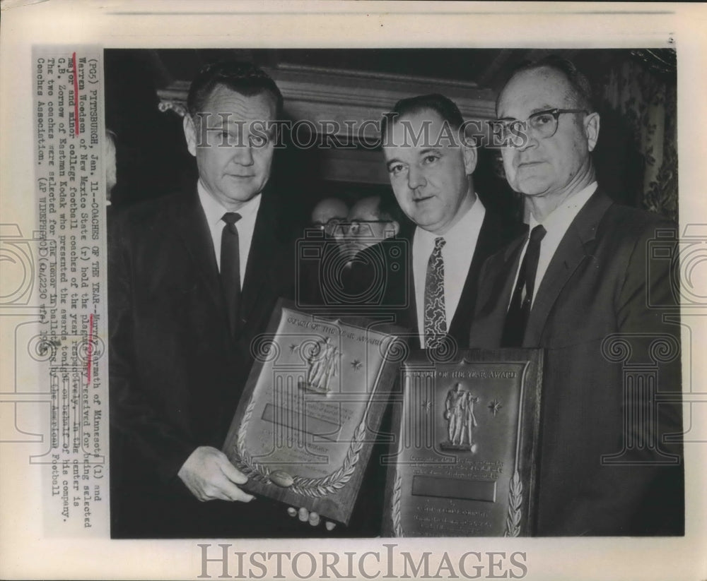 Murray Warmath and Warren Woodson Receive Coach of the Year Plaque-Historic Images