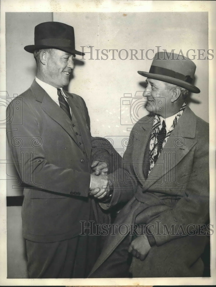 1935 Charley Johnson and Harry Geisel at Baseball League Convention - Historic Images