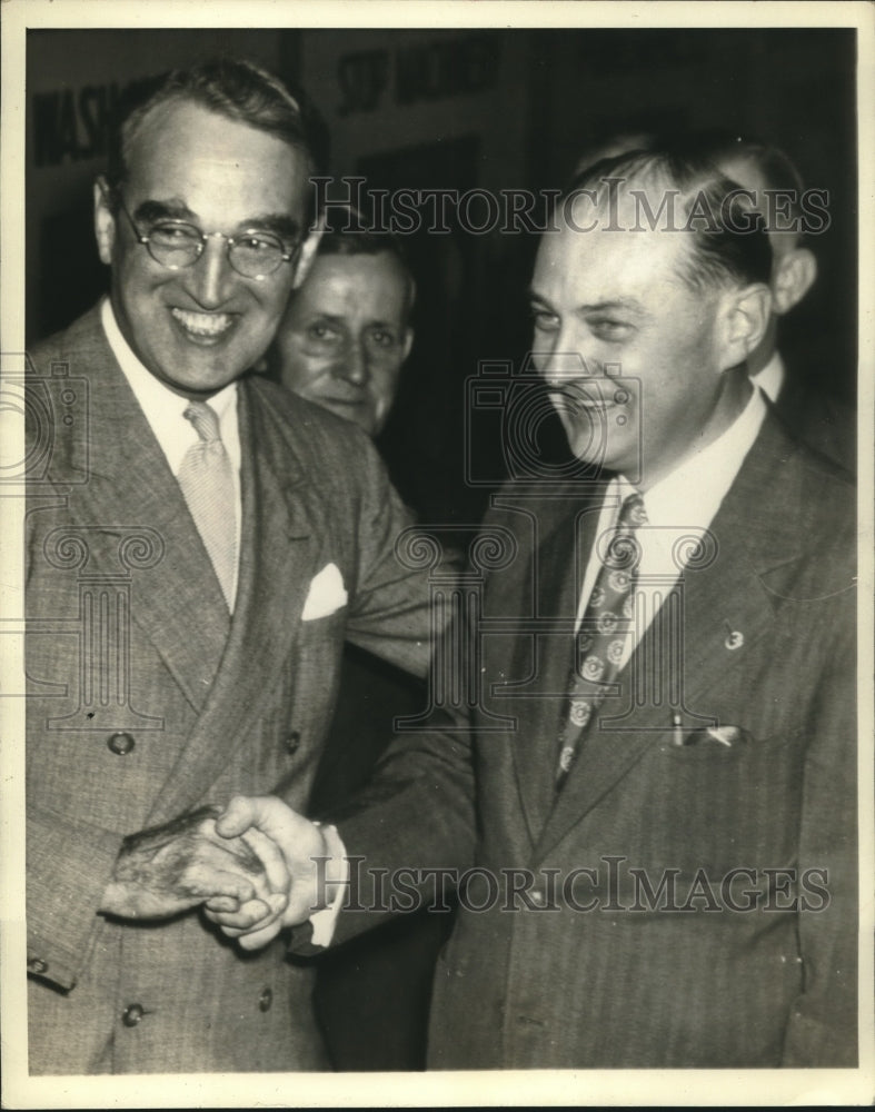 Press Photo James M Mead &amp; NY State Attorney Gen John Bennett, Jr at Convention - Historic Images