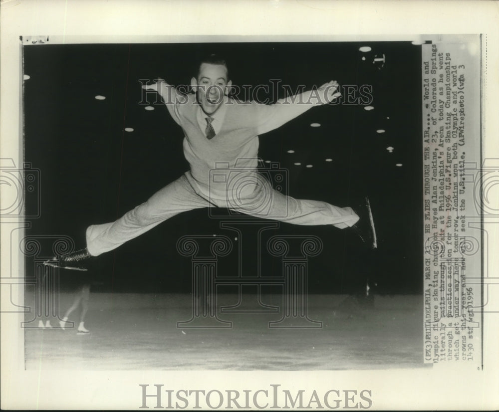 1956 Press Photo Hayes Alan Jenkins in Practice Session for 1956 U.S. Skating- Historic Images