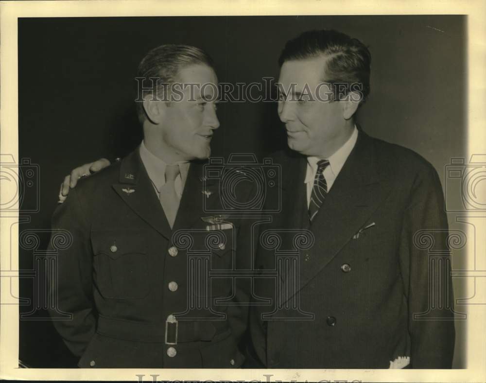 1942 Press Photo Major Richard Kight, Wendell Willkie in Minneapolis, Minnesota- Historic Images