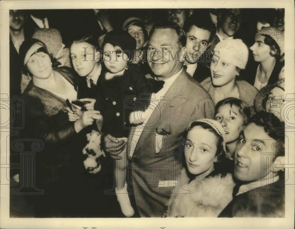 1933 Press Photo Wallace Berry, Famous Screen Star with daughter Carol Ann - Historic Images