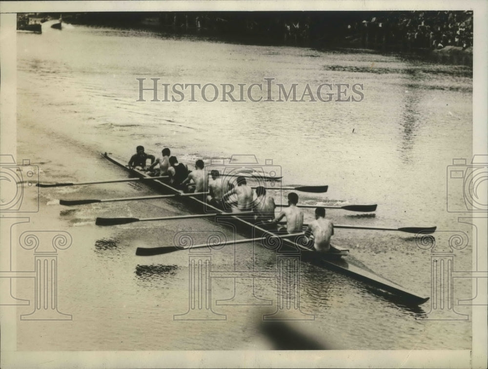 1929 Press Photo University of California oarsmen win by five lengths - Historic Images