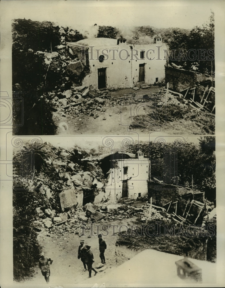 1929 Press Photo Home Shown Before Creeping Red-Hot Lava Engulfs If - Historic Images