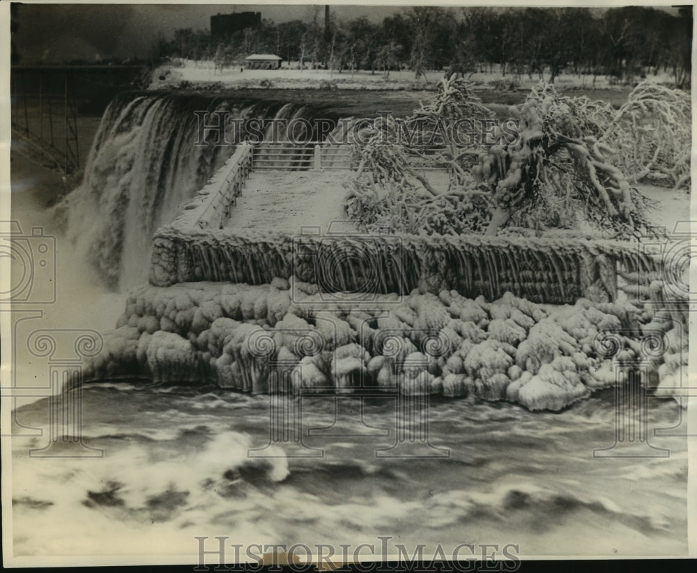 1930 Press Photo Niagara Falls in Winter - Historic Images