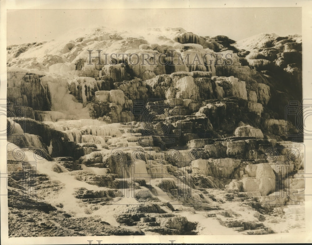 1935 Press Photo Jupiter Terrace wonders of Yellowstone National Par, Wyoming - Historic Images
