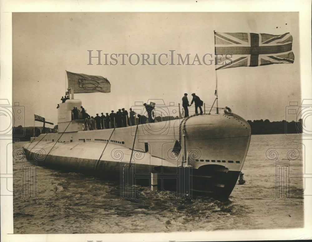 1941 Press Photo British Submarine Parthian attacked in daytime on enemy convoy - Historic Images