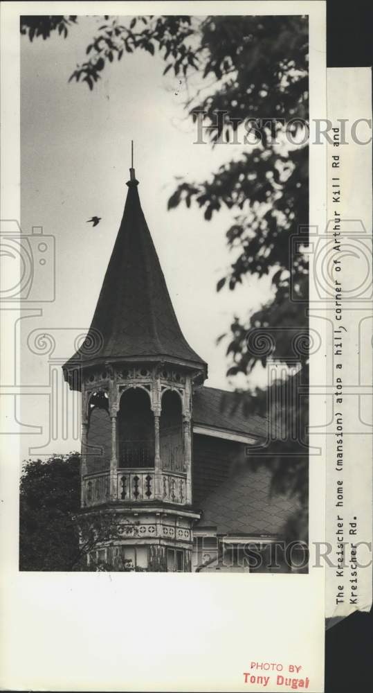 1985 Press Photo Exterior view of the Kreischer Mansion, Arthur Kill Road - Historic Images