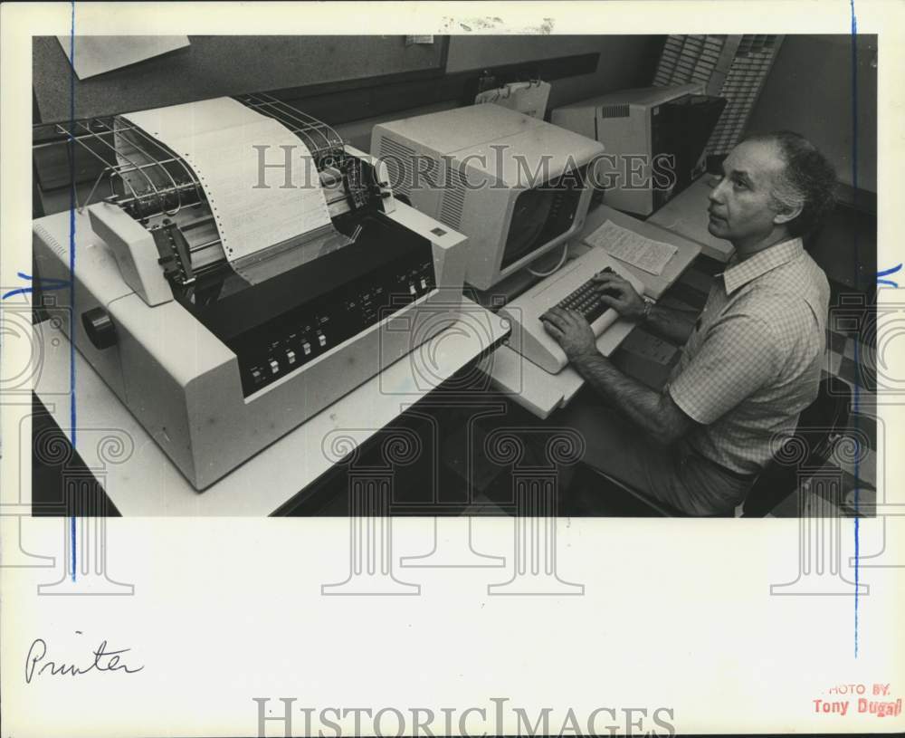 Press Photo Police Department printer station - Historic Images