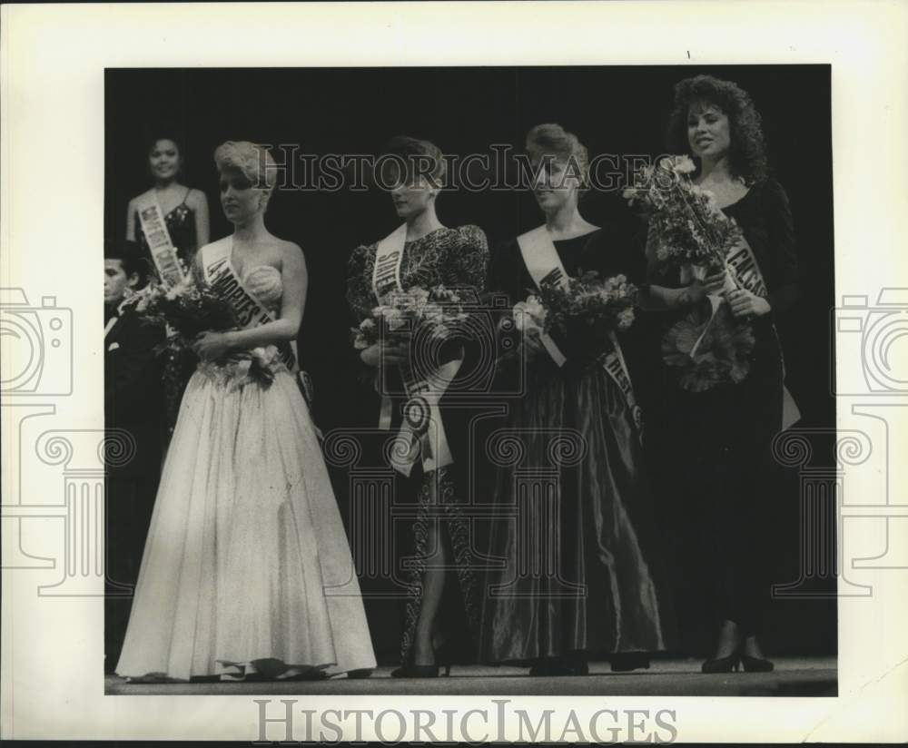 1990 Press Photo Miss Staten Island runners-up Kelli Cooke &amp; group - Historic Images