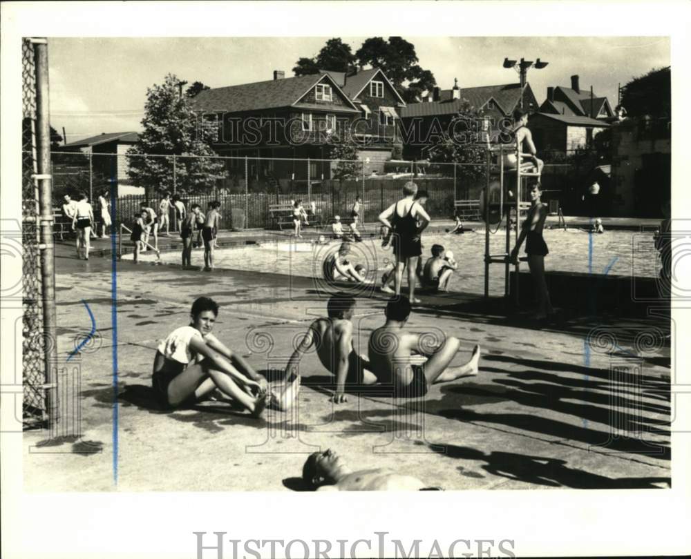 1938 Press Photo Swimmers at Faber Pool, Port Richmond - sia12311- Historic Images