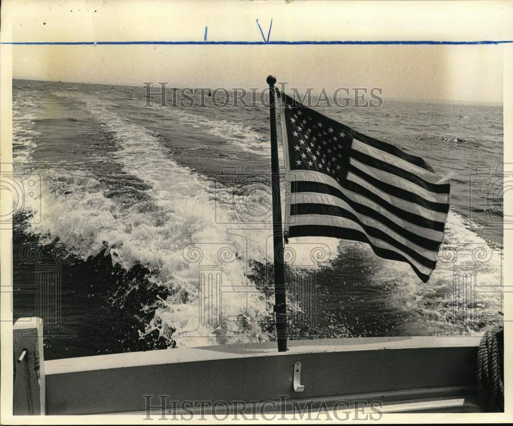 1966 The American Flag aboard a Harbor Patrol Boat-Historic Images