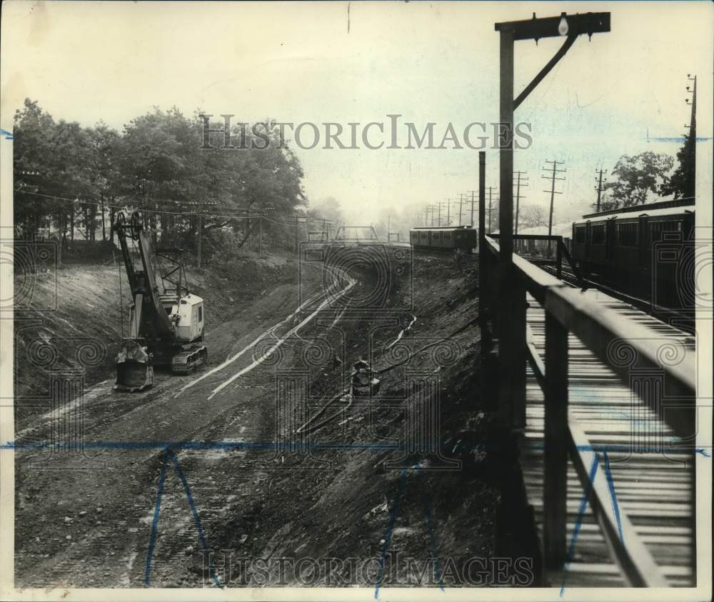 1962 Construction work at the Oakwood train station-Historic Images