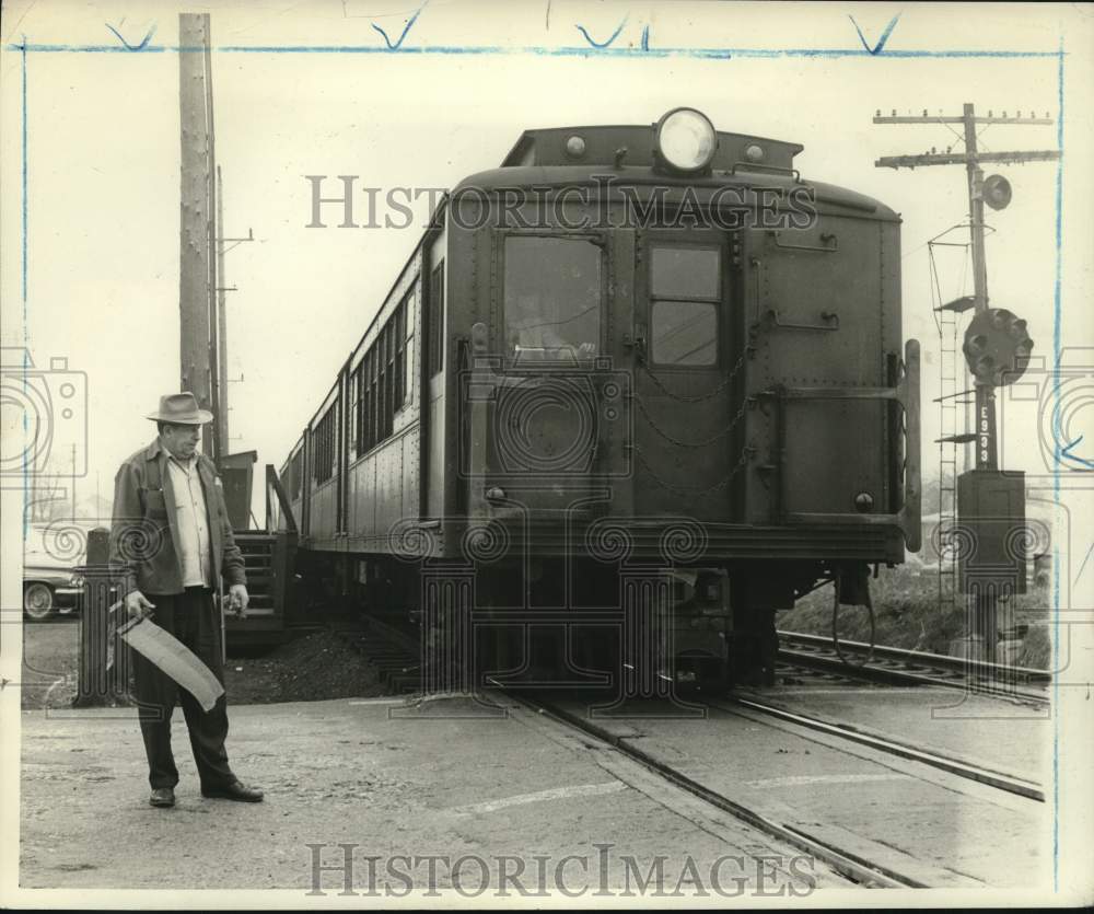 1960 Crossing Guard at Jefferson Avenue SIRT Station, Dongan Hills-Historic Images