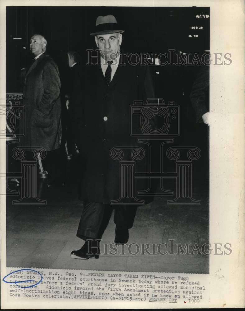 1969 Newark, New Jersey Mayor Hugh Addonizio leaving court-Historic Images