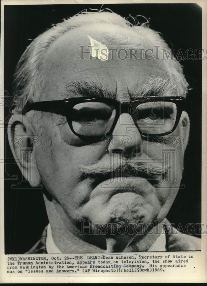 1969 Secretary of State Dean Acheson, Washington-Historic Images