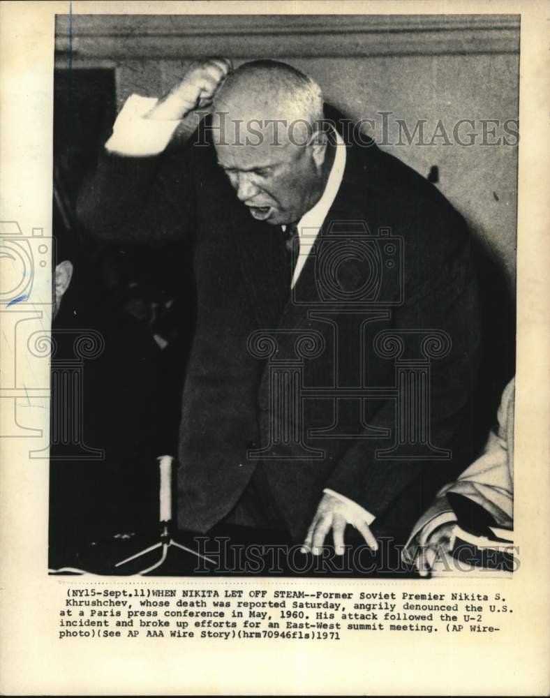 1960 Soviet Premier Nikita S. Khrushchev speaking, Paris-Historic Images