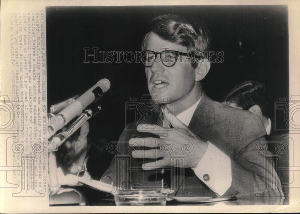 1968 Senator Robert Kennedy Testifies at Housing Subcommittee-Historic Images