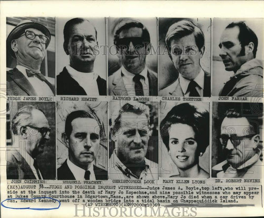 1969 Principals in Inquest into Mary Jo Kopechne's Death-Historic Images